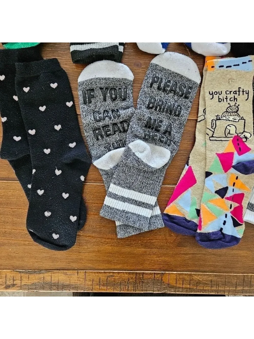 LOTS OF SOCKS! 13 PAIRS OF FUN NOVELTY SOCKS!